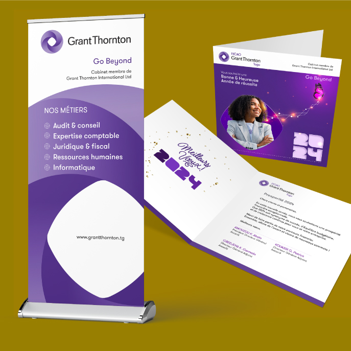 Logo, identité visuelle et design graphique corporate, Ficao Grant Thorton TG